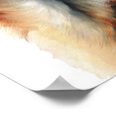 Deutscher Schäferhund dreht seinen Kopf Aquarell Poster (Ecke)