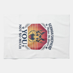 Deutscher Schäferhund Du Hund Retro Sonnenuntergan Geschirrtuch