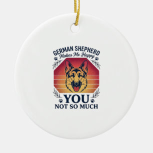 Deutscher Schäferhund Du Hund Retro Sonnenuntergan Keramik Ornament