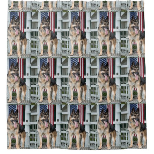 Deutscher Schäferhund Duschvorhang (Vorderseite)