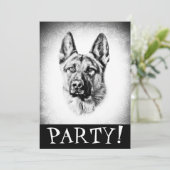 Deutscher Schäferhund Einladung (Stehend Vorderseite)