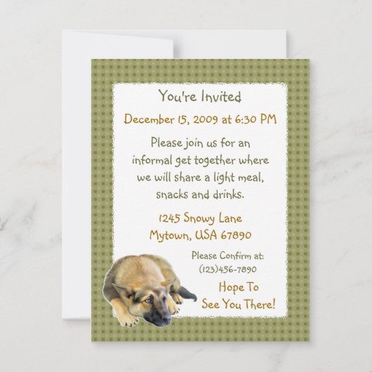 Deutscher Schäferhund Einladung (Rückseite)