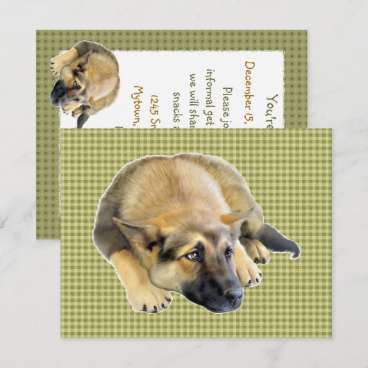 Deutscher Schäferhund Einladung (Vorne/Hinten)