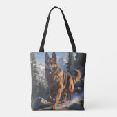 Deutscher Schäferhund Elegante Schultertasse Tasche (Rückseite)