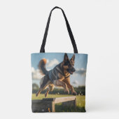 Deutscher Schäferhund Elegante Schultertasse Tasche (Rückseite)