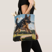 Deutscher Schäferhund Elegante Schultertasse Tasche (Von Nahem)