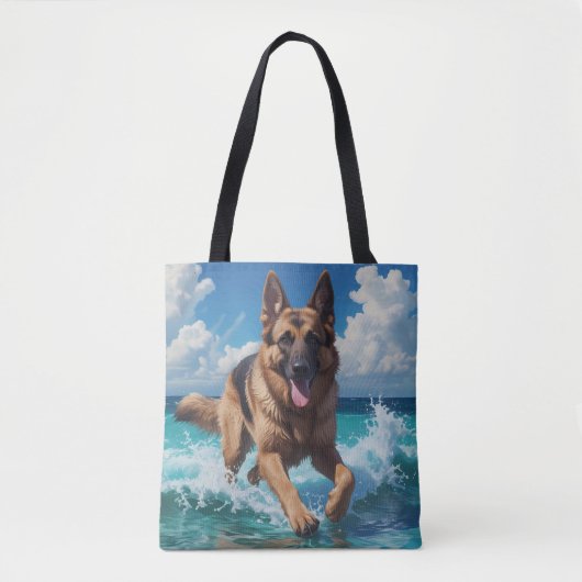 Deutscher Schäferhund Elegante Schultertasse Tasche (Vorderseite)