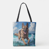 Deutscher Schäferhund Elegante Schultertasse Tasche (Rückseite)