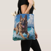 Deutscher Schäferhund Elegante Schultertasse Tasche (Von Nahem)