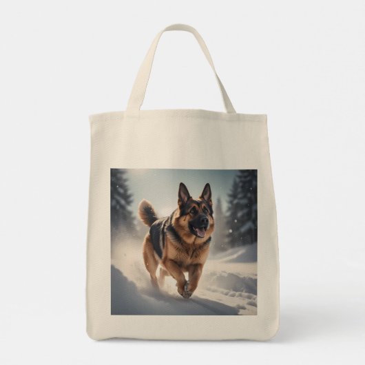 Deutscher Schäferhund Elegantes Lebensmittelgeschä Tragetasche (Rückseite)