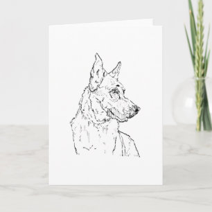 Deutscher Schäferhund Elsässer Hund Kunst Feiertagskarte