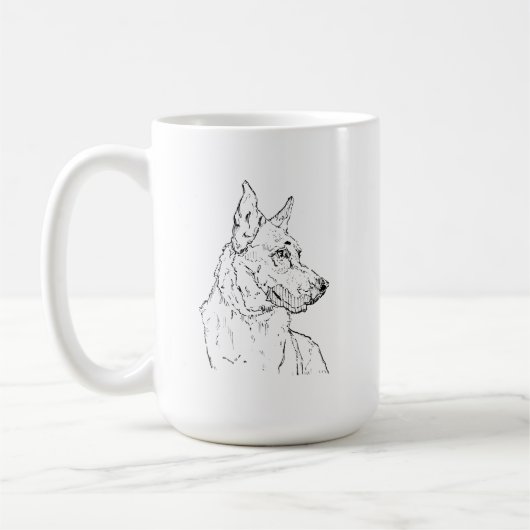 Deutscher Schäferhund Elsässer Hund Kunst Kaffeetasse (Links)