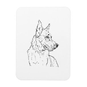 Deutscher Schäferhund Elsässer Hund Kunst Magnet