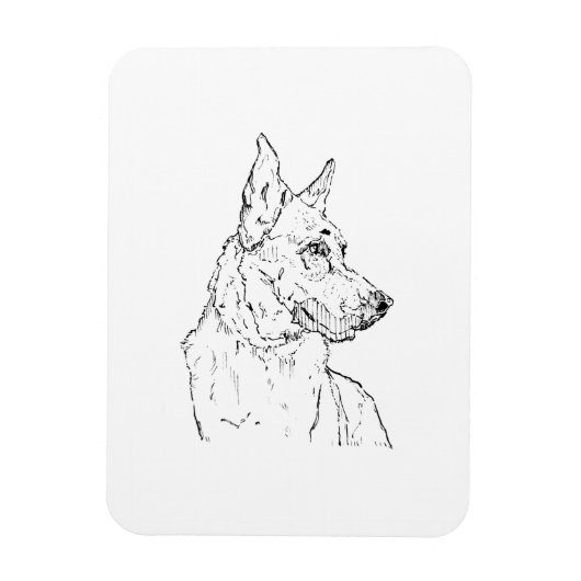 Deutscher Schäferhund Elsässer Hund Kunst Magnet (Vertikal)