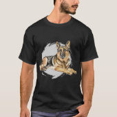 Deutscher Schäferhund, elsässischer T-Shirt (Vorderseite)
