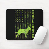 Deutscher Schäferhund erschüttert US-Flagge Camouf Mousepad (Mit Mouse)