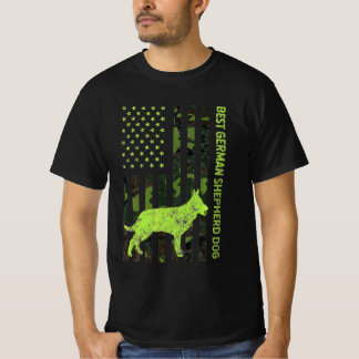 Deutscher Schäferhund erschüttert US-Flagge Camouf T-Shirt