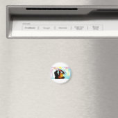 Deutscher Schäferhund farbenfroh Magnet (In Situ (Geschirrspüler))