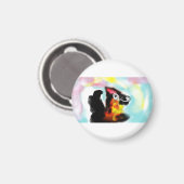 Deutscher Schäferhund farbenfroh Magnet (Vorderseite/Rückseite)