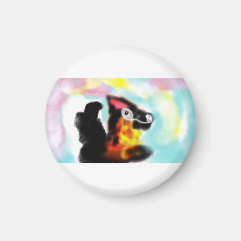 Deutscher Schäferhund farbenfroh Magnet