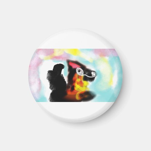 Deutscher Schäferhund farbenfroh Magnet (Vorne)