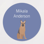 Deutscher Schäferhund färbt wasserdichtes Etikett (Design 1)