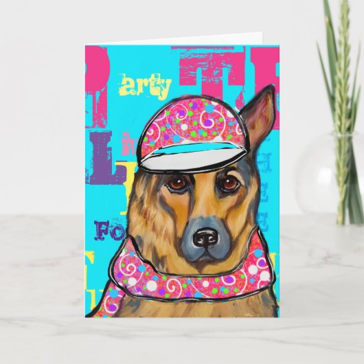 Deutscher Schäferhund Feiertagskarte (Vorderseite)