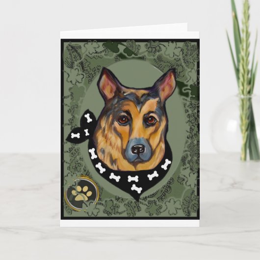 DEUTSCHER SCHÄFERHUND FEIERTAGSKARTE (Vorderseite)