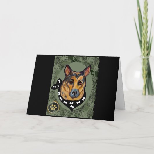 DEUTSCHER SCHÄFERHUND FEIERTAGSKARTE (Vorderseite)