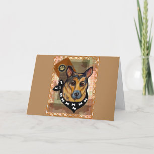 DEUTSCHER SCHÄFERHUND FEIERTAGSKARTE