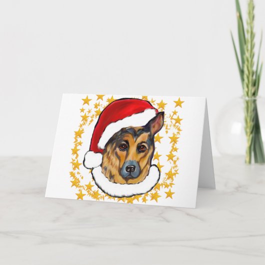 Deutscher Schäferhund Feiertagskarte (Vorderseite)