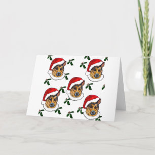 DEUTSCHER SCHÄFERHUND FEIERTAGSKARTE