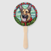 Deutscher Schäferhund Festglasweihnachtsfest Fächer (Vorderseite)