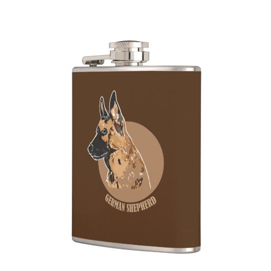 Deutscher Schäferhund Flachmann (Links)