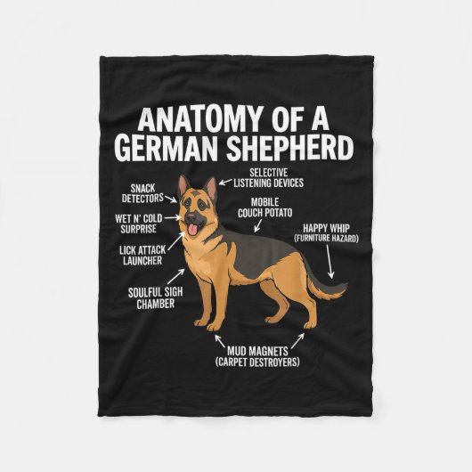 Deutscher Schäferhund Fleecedecke (Vorderseite)