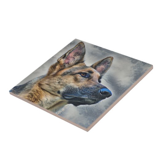 Deutscher Schäferhund Fliese (Seite)