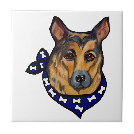DEUTSCHER SCHÄFERHUND FLIESE (Vorderseite)