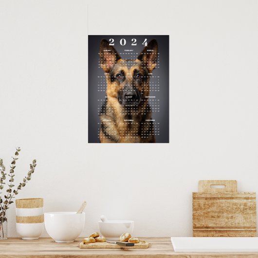 Deutscher Schäferhund-Foto 2024 Poster (Küche)
