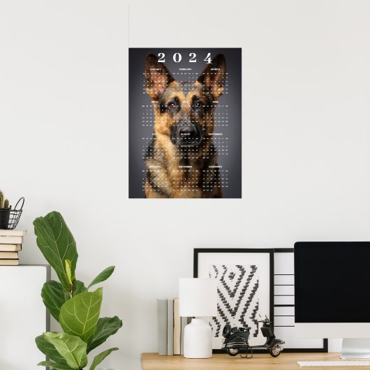 Deutscher Schäferhund-Foto 2024 Poster (Heimbüro)