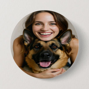 Deutscher Schäferhund-Foto personalisieren Button