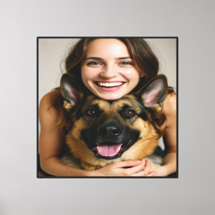 Deutscher Schäferhund Foto personalisieren Leinwanddruck