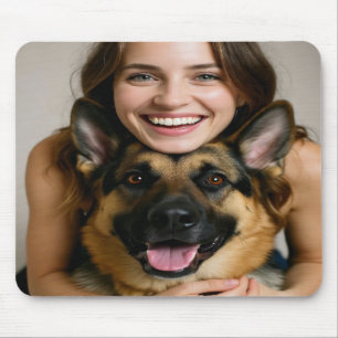 Deutscher Schäferhund-Foto personalisieren Mousepad