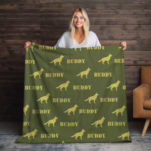 Deutscher Schäferhund, Foto und Individuelle Name Fleecedecke