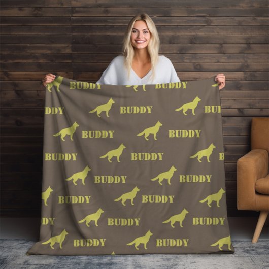 Deutscher Schäferhund, Foto und Individuelle Name  Fleecedecke