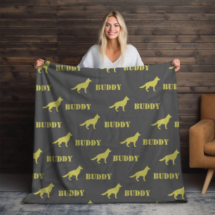 Deutscher Schäferhund, Foto und Individuelle Name Fleecedecke