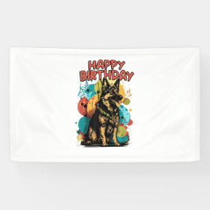 Deutscher Schäferhund Frohe Geburtstagsfeier Shep  Banner