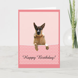 Deutscher Schäferhund Frohen Geburtstag Rosa Punkt Karte