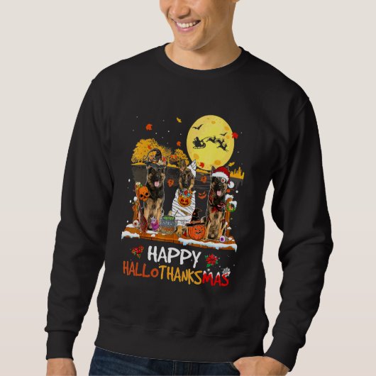 Deutscher Schäferhund Frohes Hallothanksmas Hallow Sweatshirt (Vorderseite)