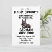 Deutscher Schäferhund Geburtstagsschäfer Einladung (Stehend Vorderseite)