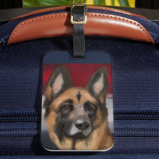 Deutscher Schäferhund Gepäckanhänger (Vorderseite Insitu 2)